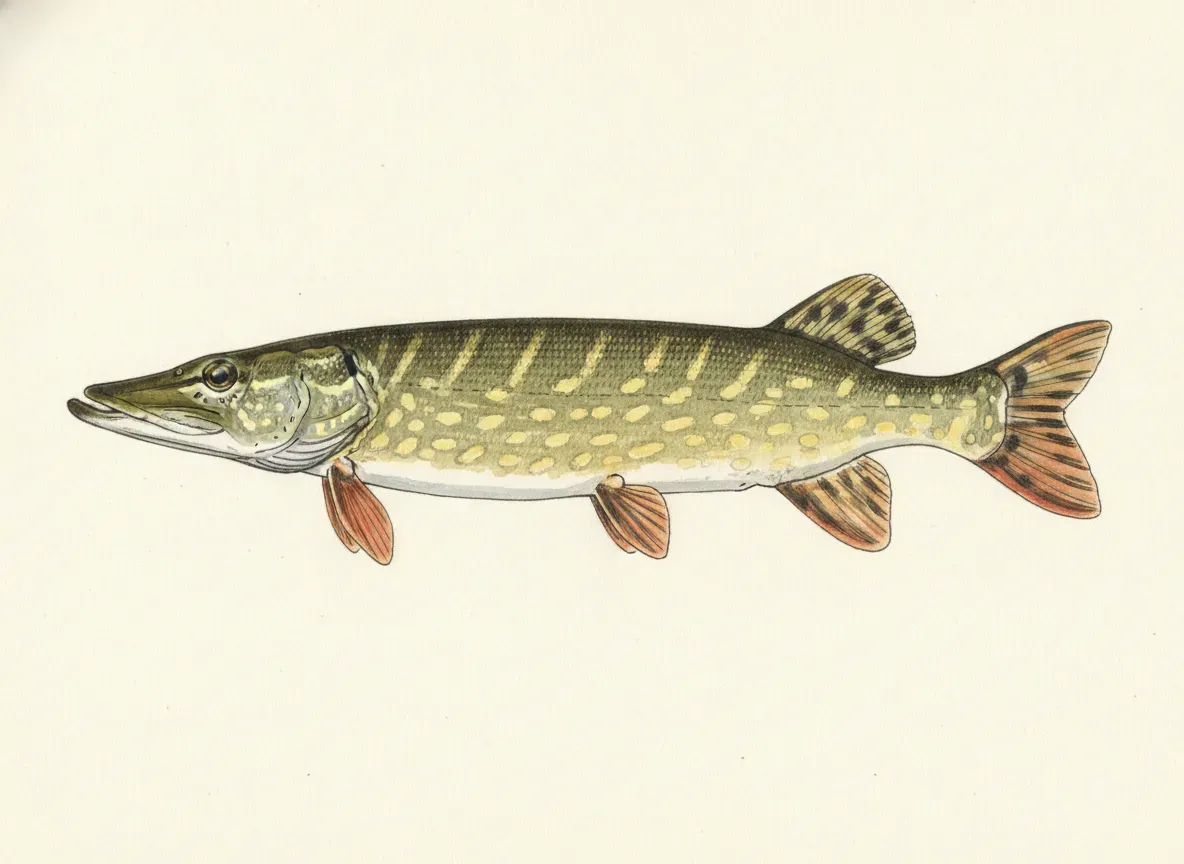Illustration av gädda