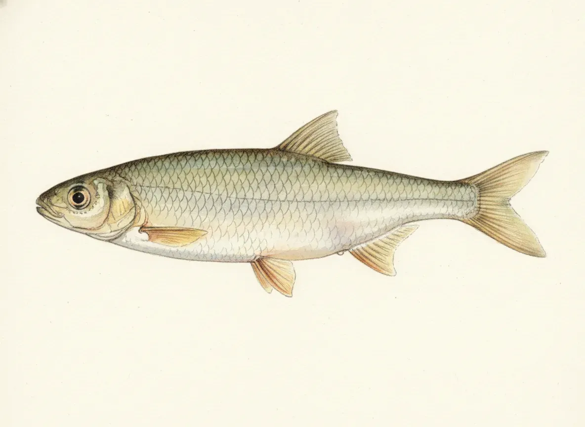 Illustration av löja (benlöja)